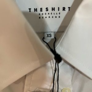 The Shirt Rochelle Behrens, white button down, button cuffs XS